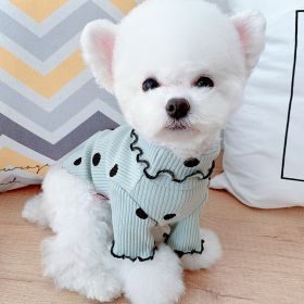 Dot turtleneck dog bottoming shirt (Option: Green-3XL)