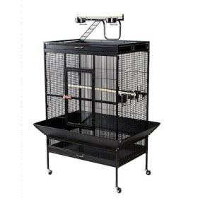 Select Wrought Iron Play Top Parrot Cage (Option: Black)